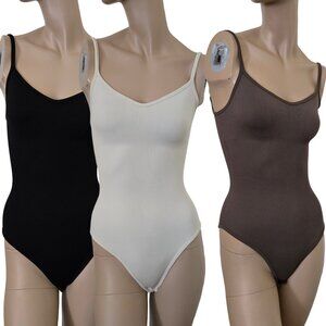 Seamless Compression Bodysuit 3 pc pack Adjustable Strap SZ S